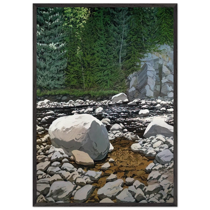 Lower Ducktrap - 1978 - Neil Welliver 70x100 cm / 28x40 inches Framed Art Print – Black Wooden Frame