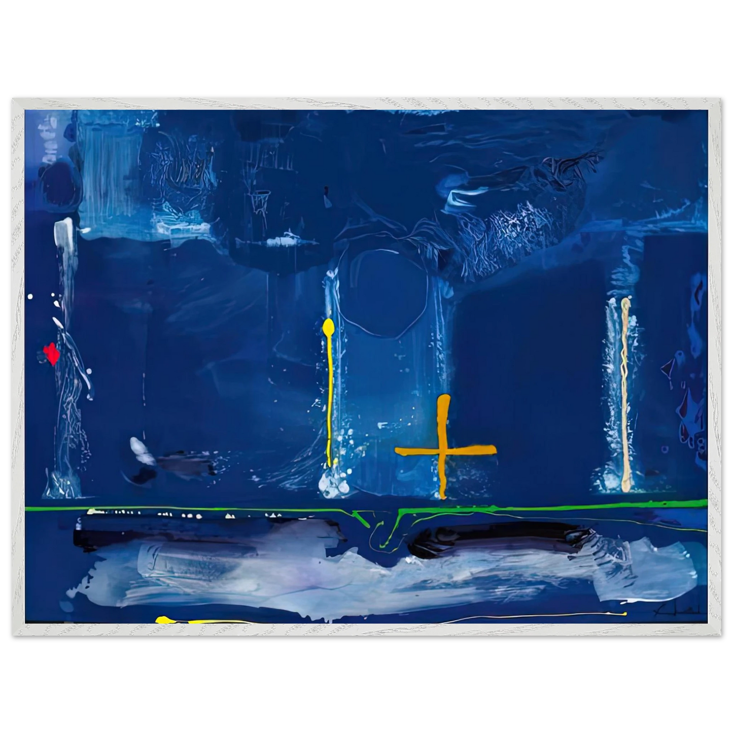 Helen Frankenthaler - Sister Sky, 1991- Wall Art - 30x40 cm / 12x16 inches - Premium Wooden Framed Poster With Fine Art Paper - Black frame