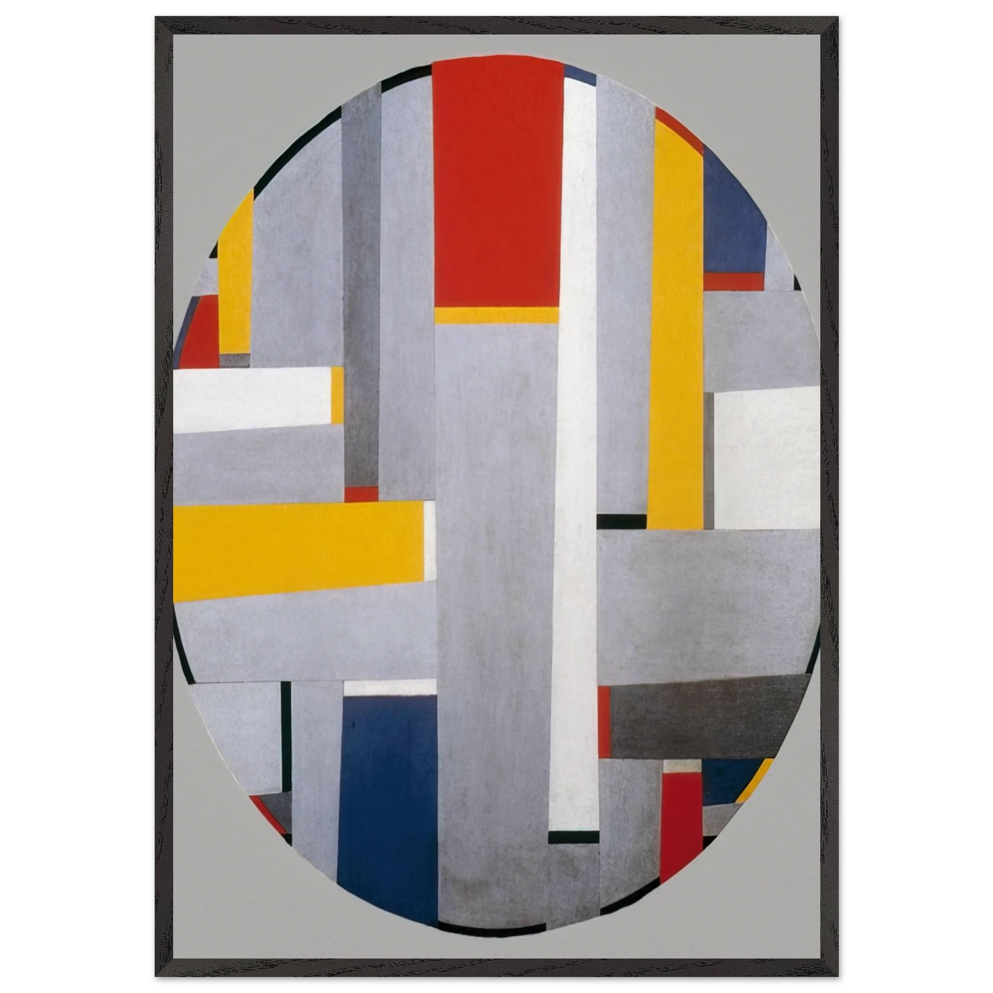 Relational Painting Tondo 36 - 1955 - Fritz Glarner Framed Art Print – Black Wooden Frame - Default Title - -Framed Art Print