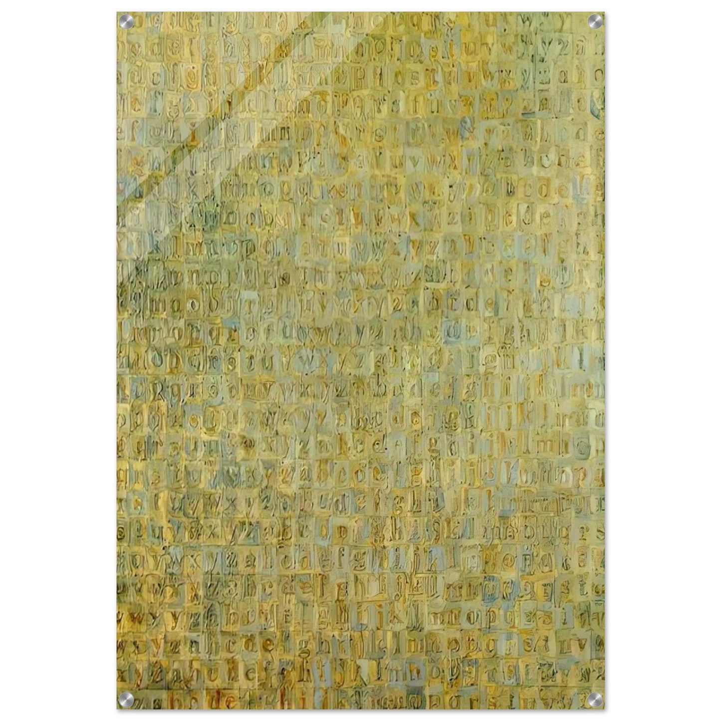 GREY ALPHABETS - Jasper Johns Acrylic Print - 70x100 cm / 28x40″ inches