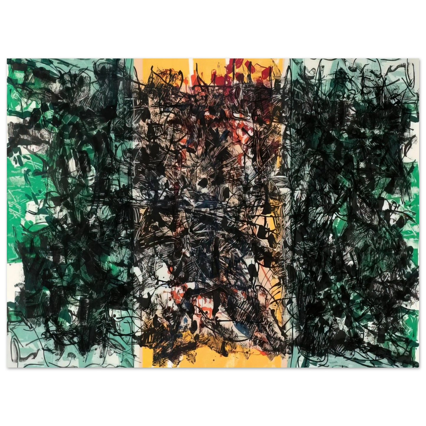 Jean-Paul Riopelle - Triptyque orange Fine Art Poster - Default Title