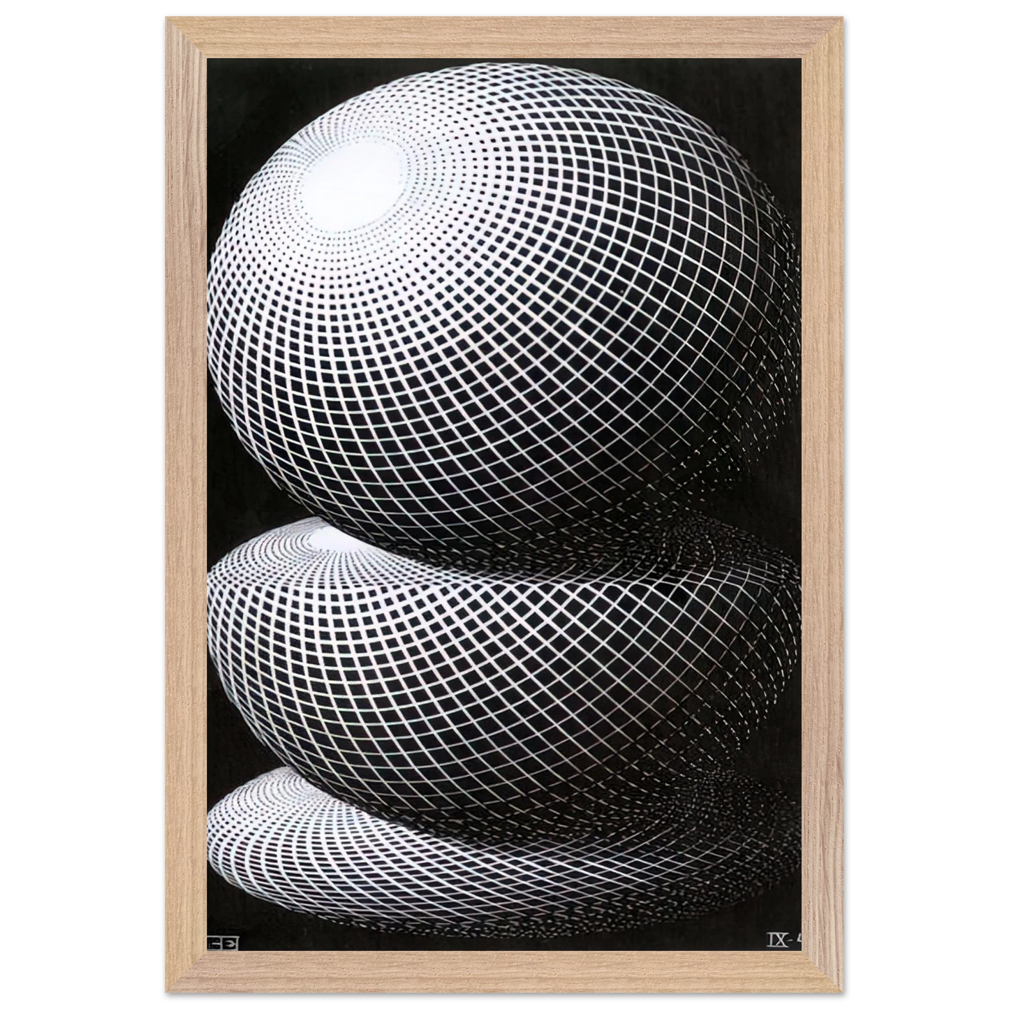 MC Escher - THREE SPHERES I SCHEME Wall Art - 60x80 cm / 24x32 inches - Fine Art Poster - -