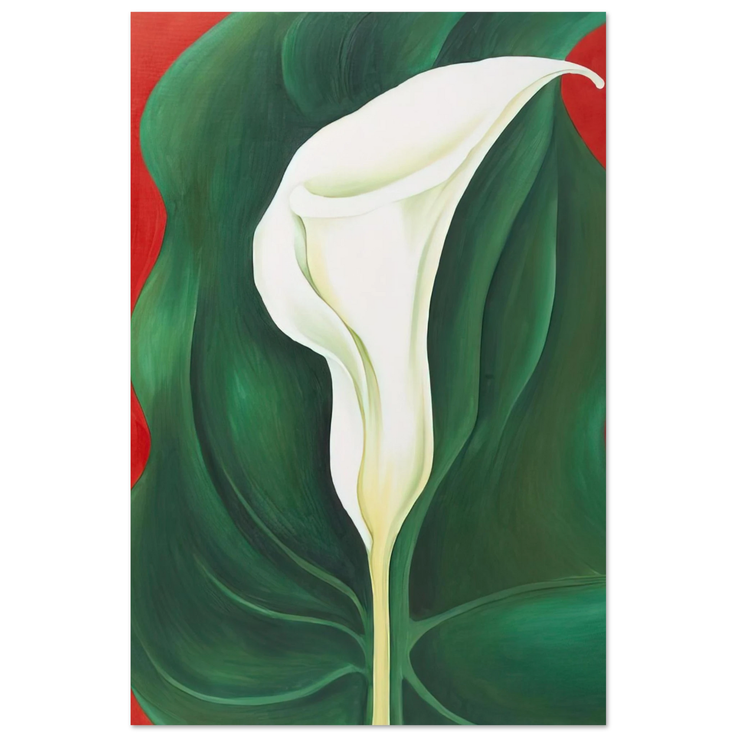 Georgia O'Keeffe - Single Calla Lily Red Fine Art Poster - 75x100 cm / 30x40 inches