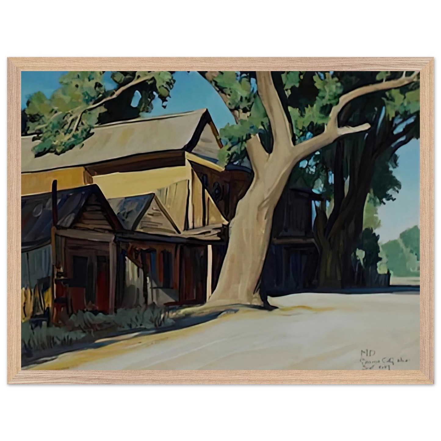 Maynard Dixon - OLD CHINATOWN CARSON CITY NEVADA 1937 Wall art - A3 (29.7 x 42 cm) - Premium Wooden Framed Poster With Fine Art Paper-canvas - Wood frame