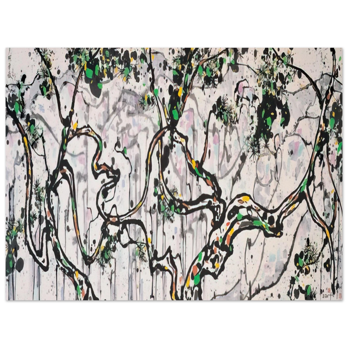 Wu Guanzhong - The Hua Mountains at Sunset - 1997 75x100 cm / 30x40inches Fine Art Poster
