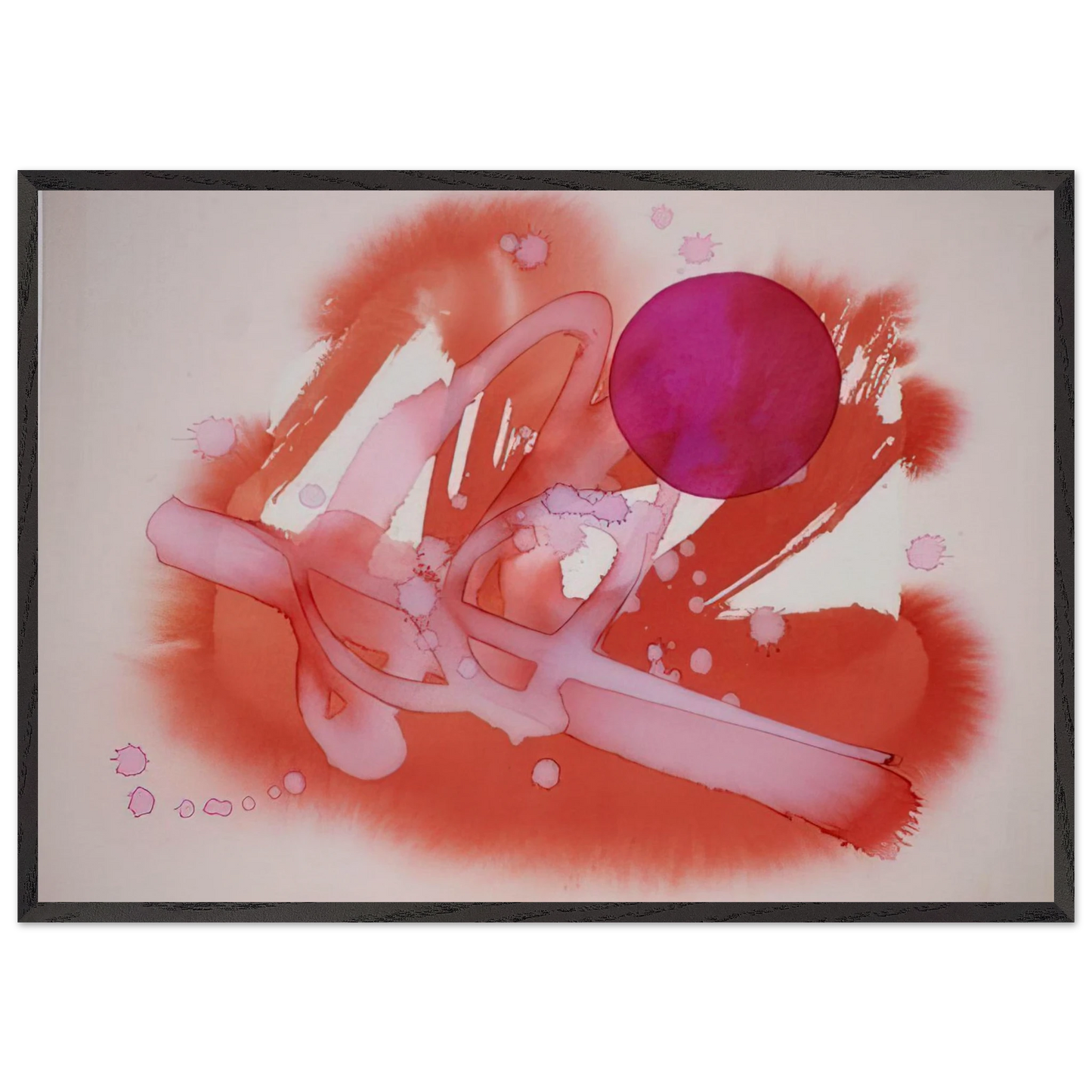 UNTITLED PURPLE AND RED - Luis Feito Framed Art Print – Black Wooden Frame - Default Title - -Framed Art Print