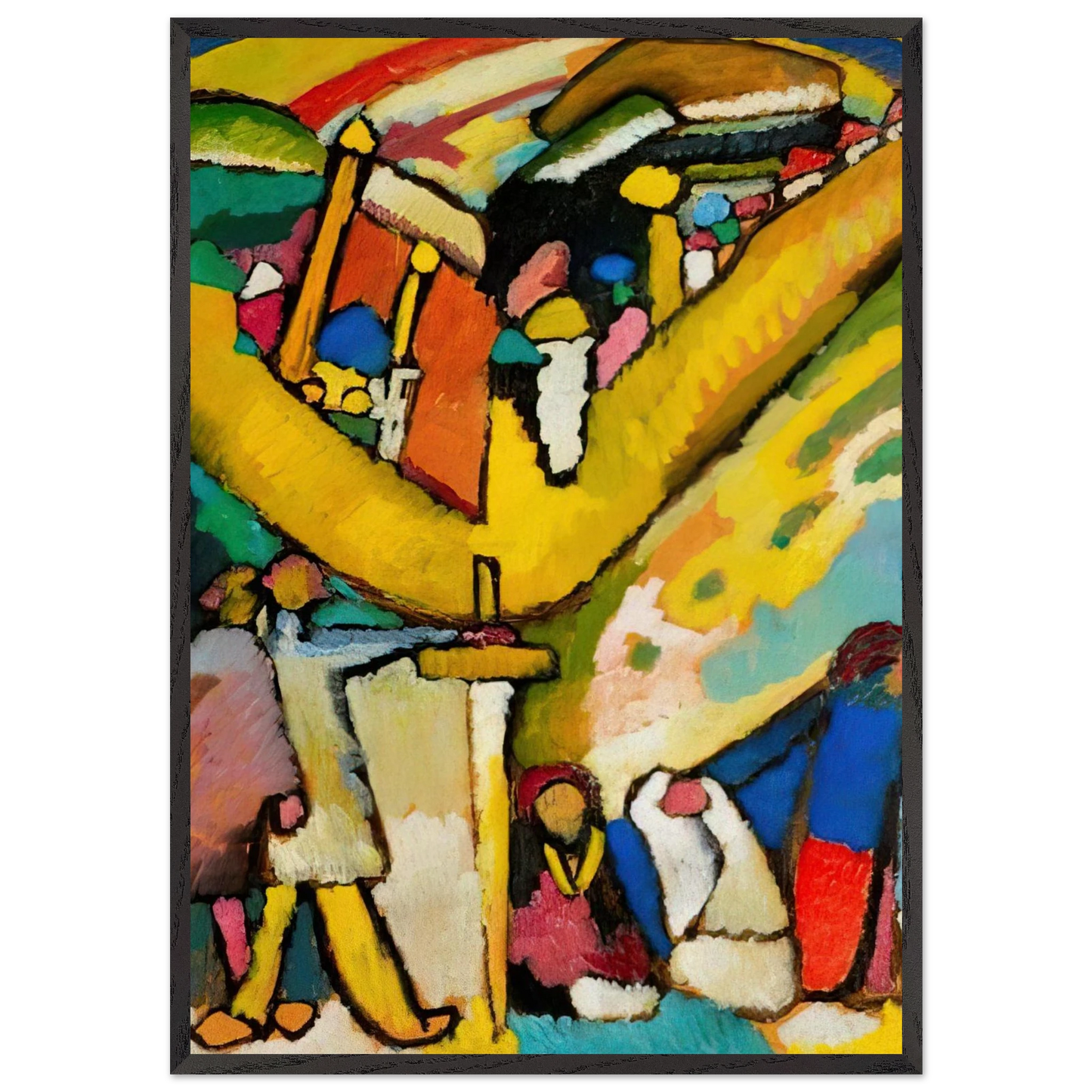 STUDY FOR IMPROVISATION 8 1909 - Wassily Kandinsky 70x100 cm / 28x40 inches Framed Art Print – Black Wooden Frame