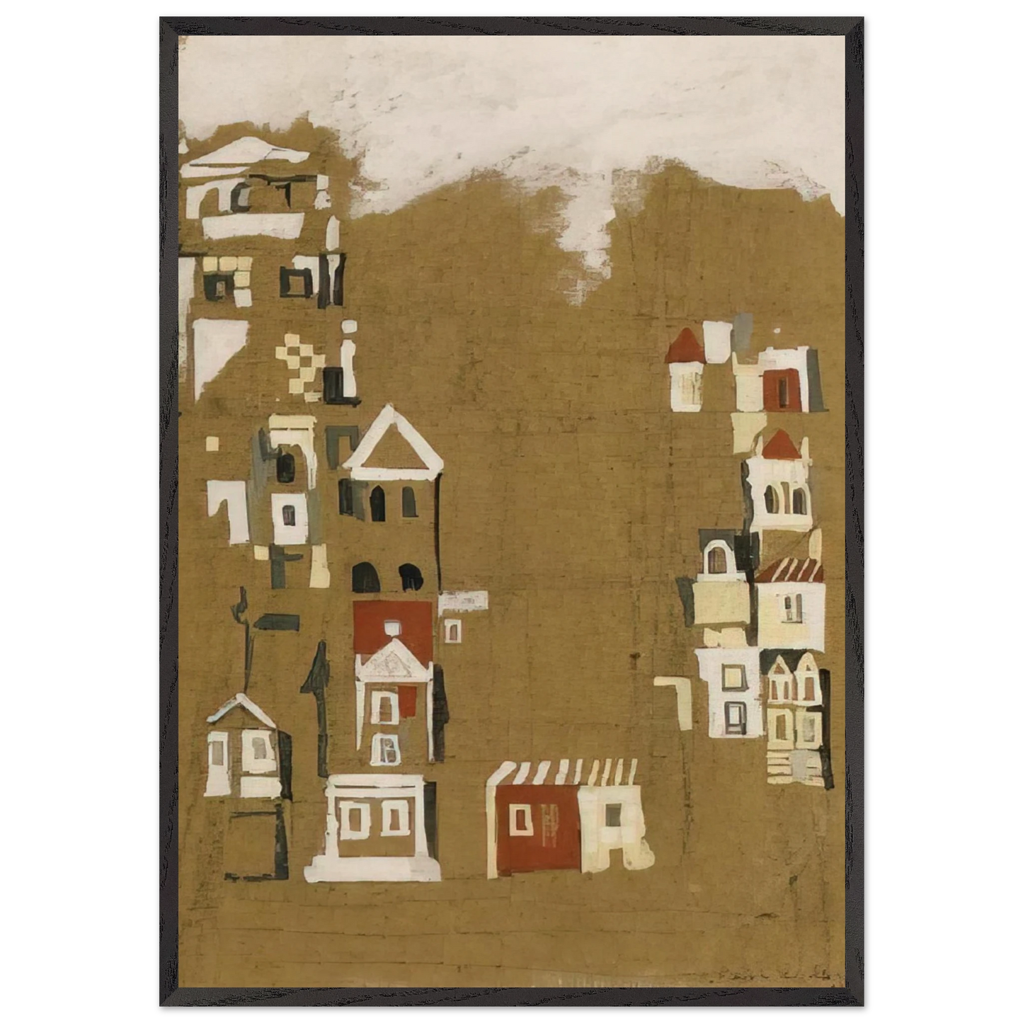 Maisons - 1946 - Maria Helena Vieira da Silva 70x100 cm / 28x40 inches Framed Art Print – Black Wooden Frame