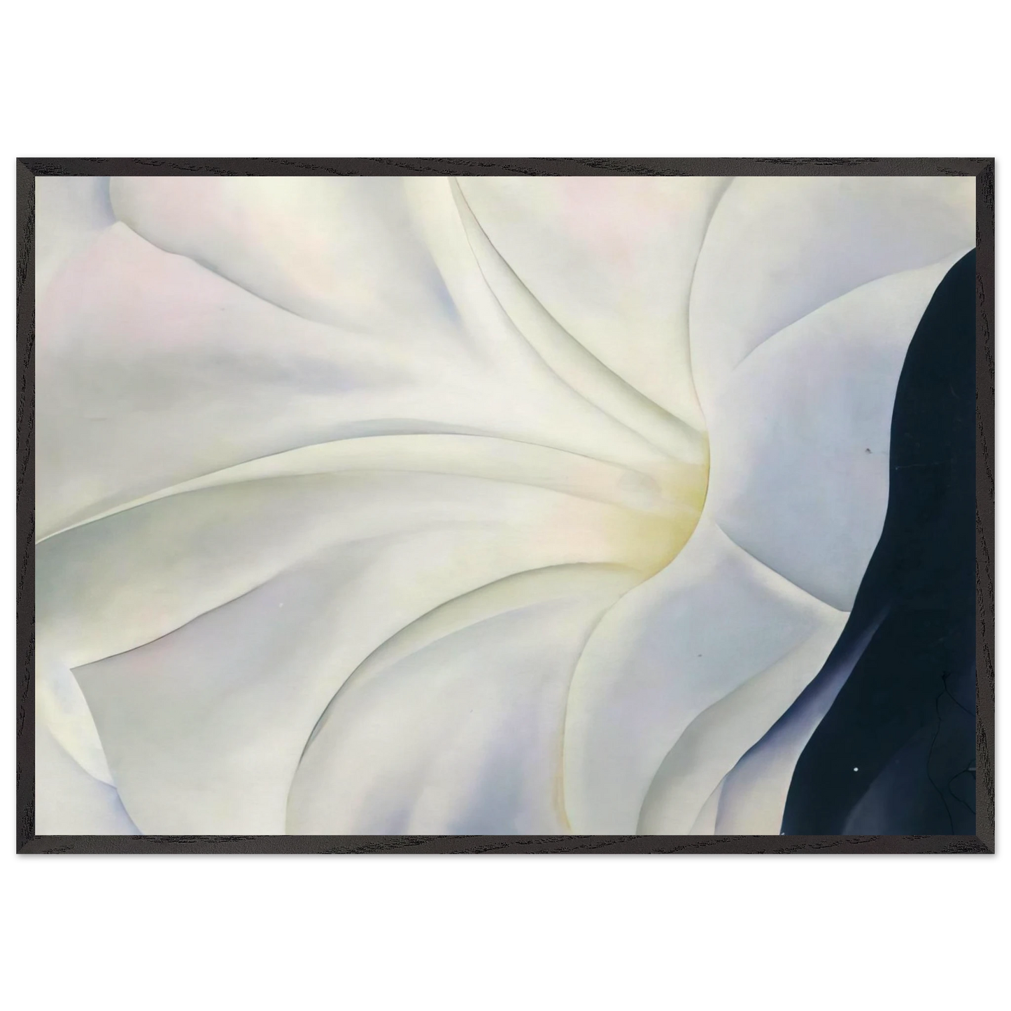 Morning Glory with Black - Georgia OKeeffe 70x100 cm / 28x40 inches Framed Art Print – Black Wooden Frame