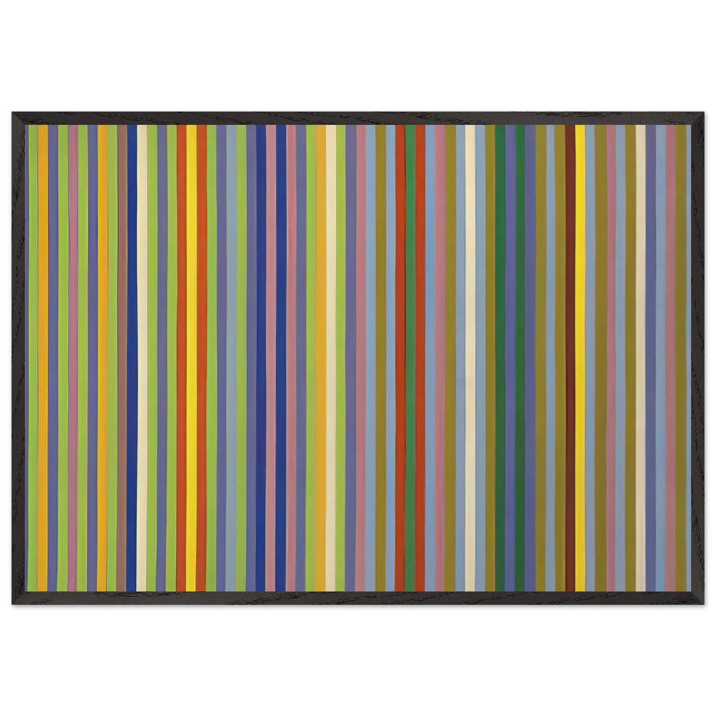 Lemon Ice - 1965 - Gene Davis Framed Art Print – Black Wooden Frame - Default Title - -Framed Art Print