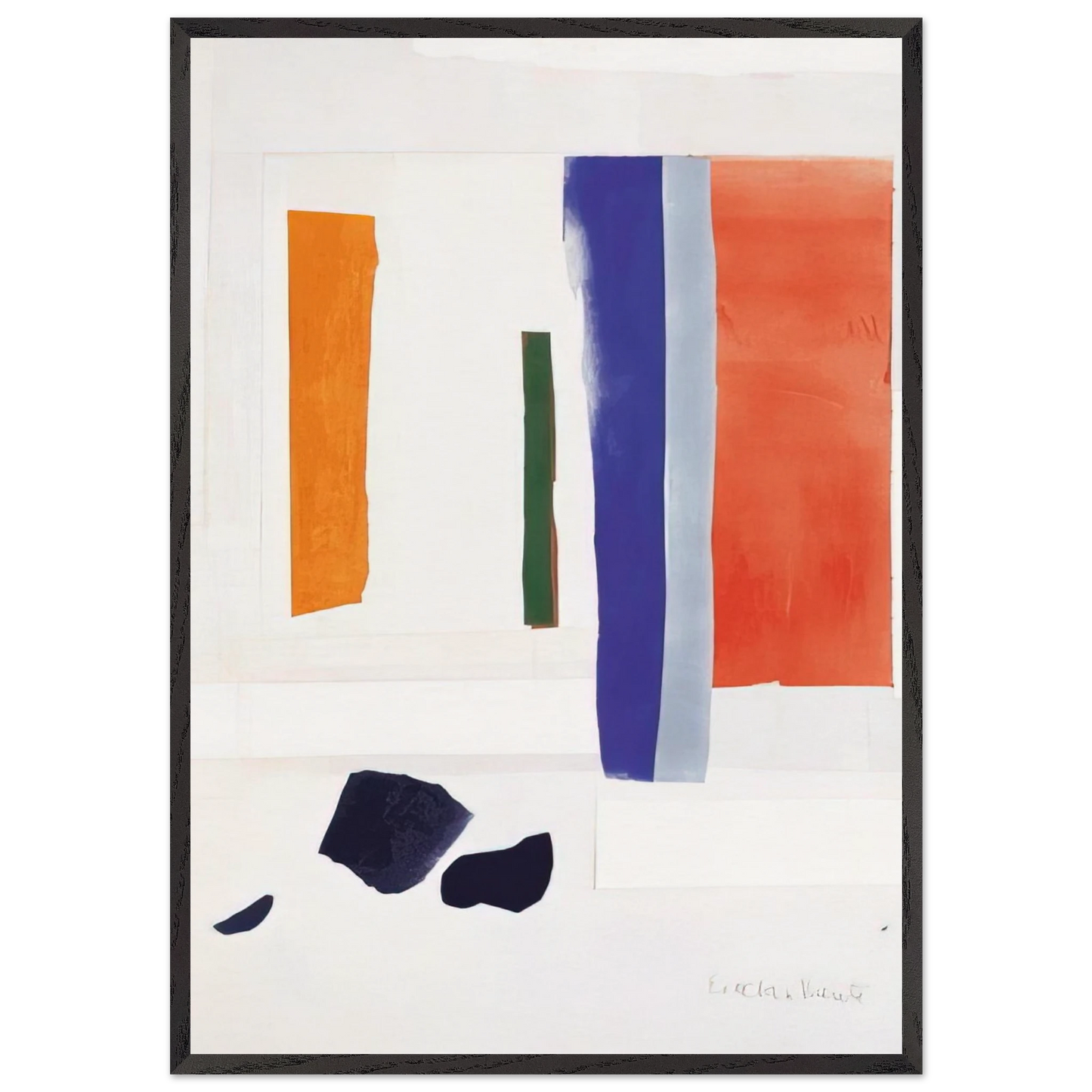 UNTITLED 1978 N2 - Esteban Vicente 70x100 cm / 28x40 inches Framed Art Print – Black Wooden Frame