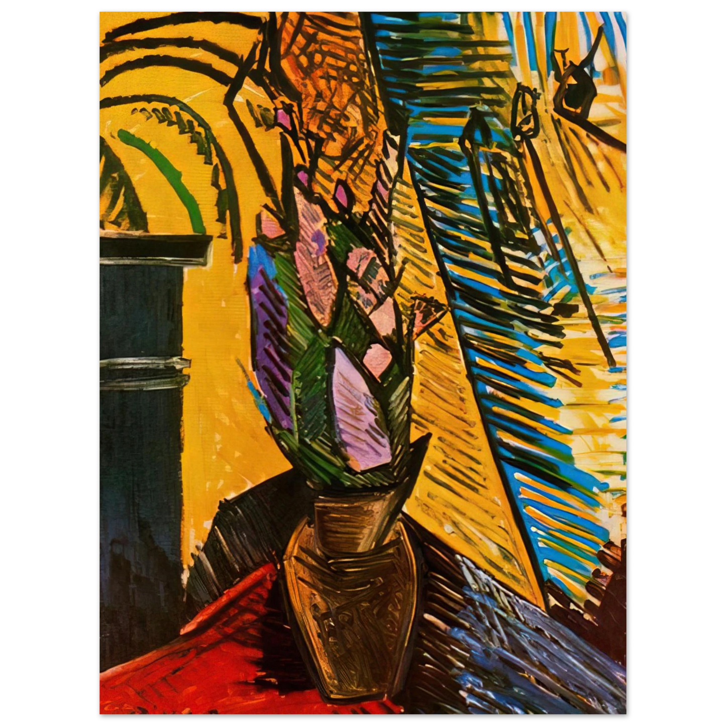 Pablo Picasso - Flowers on the table Fine Art Poster - Default Title