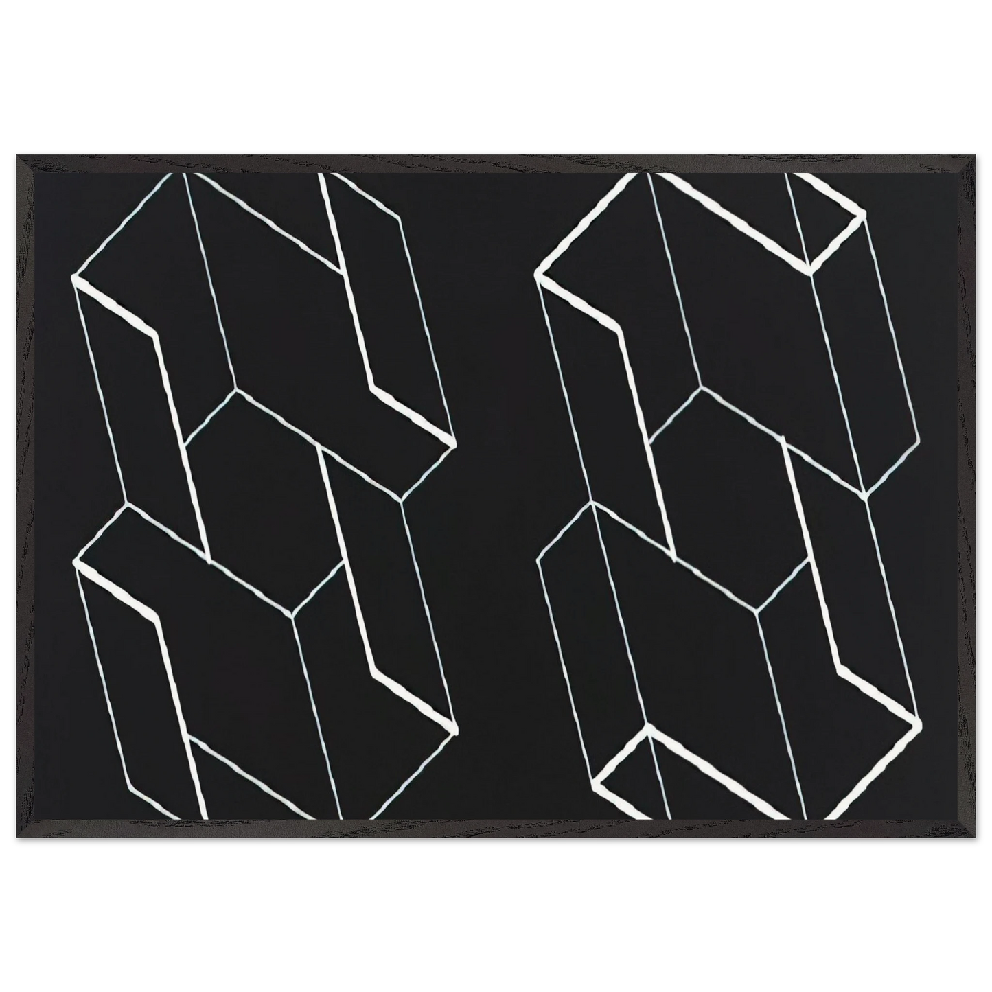 DUO H 1966 - Josef Albers 70x100 cm / 28x40 inches Framed Art Print – Black Wooden Frame
