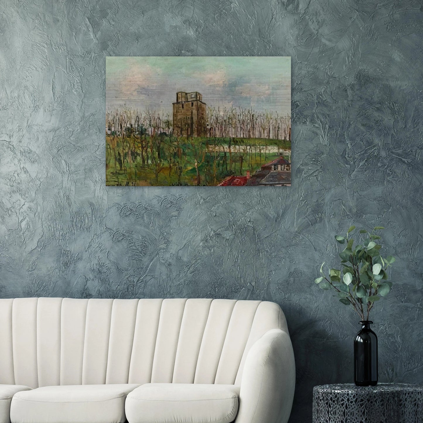 DONJON STREET - Maurice Utrillo Brushed Aluminum Print - 70x100 cm / 28x40 inches | Maurice Utrillo Aluminum Print | Maurice Utrillo Prints