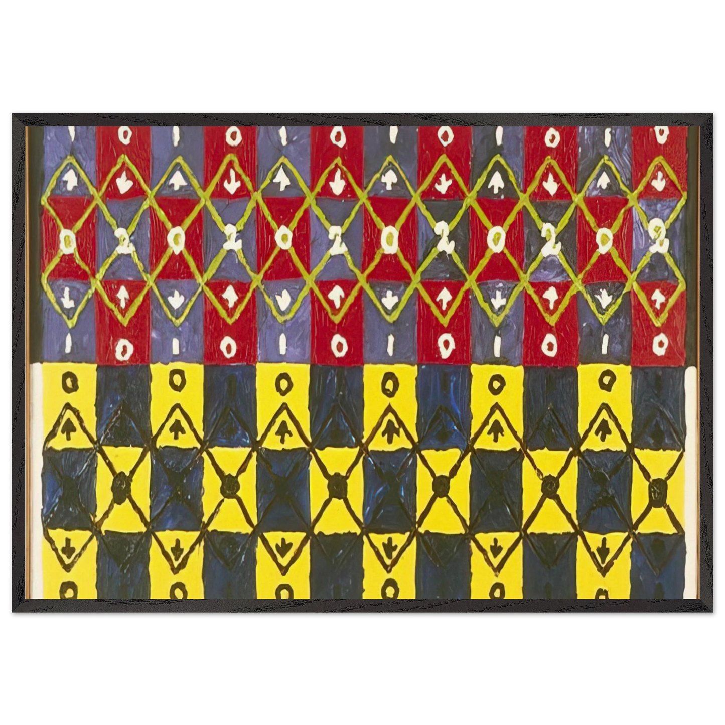 Systole And Diastole - 1962 - Alfred Jensen Framed Art Print – Black Wooden Frame - Default Title - -Framed Art Print