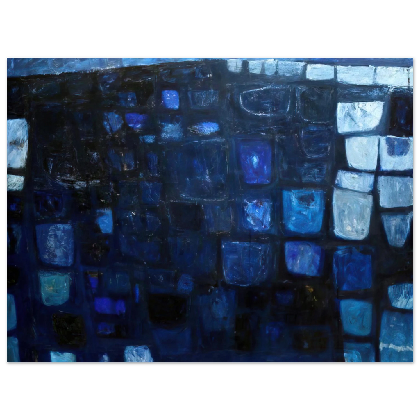 William Scott - Blue Abstract - 1959 Fine Art Poster - Default Title