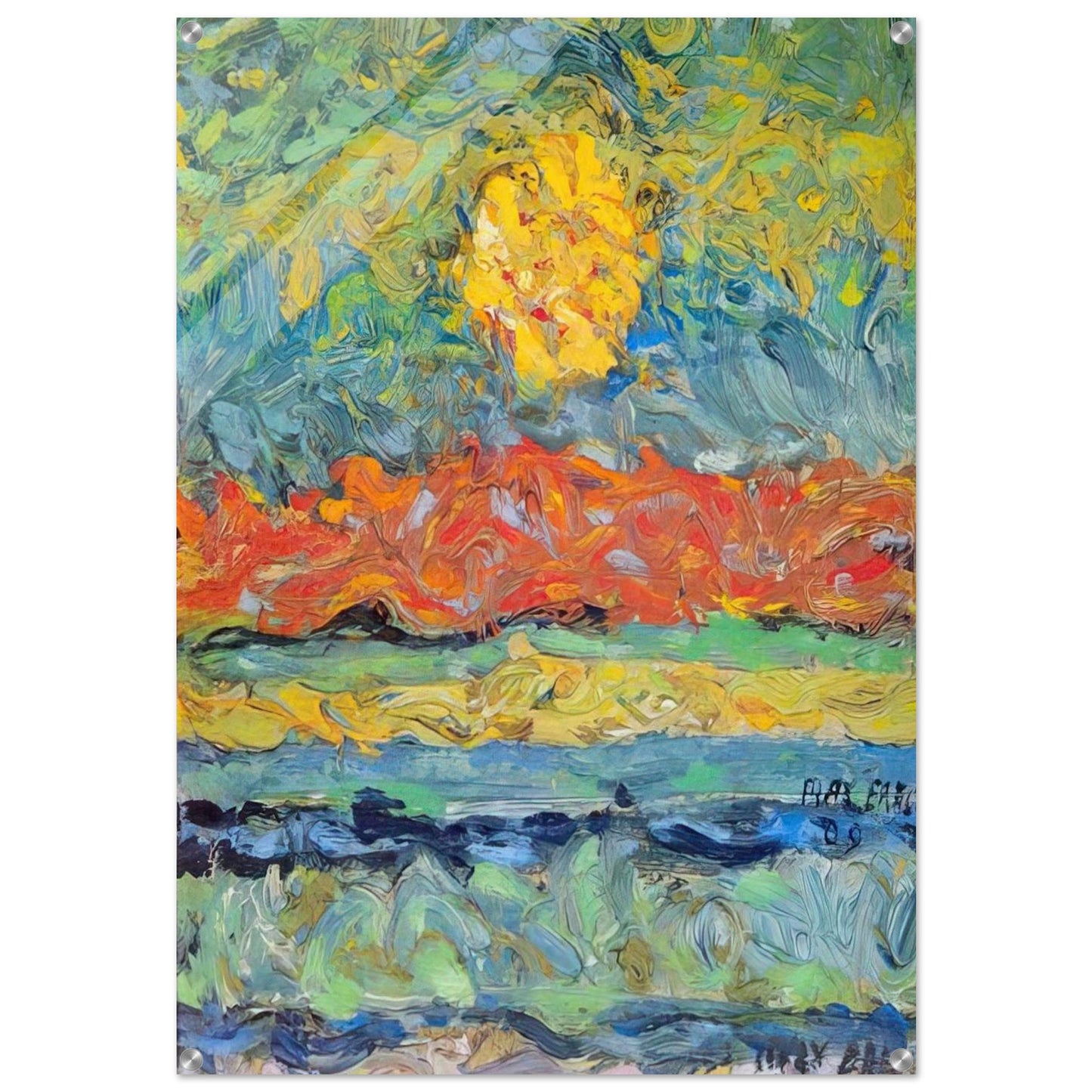 Landscape with Sun - Max Ernst Acrylic Print - 70x100 cm / 28x40″ inches