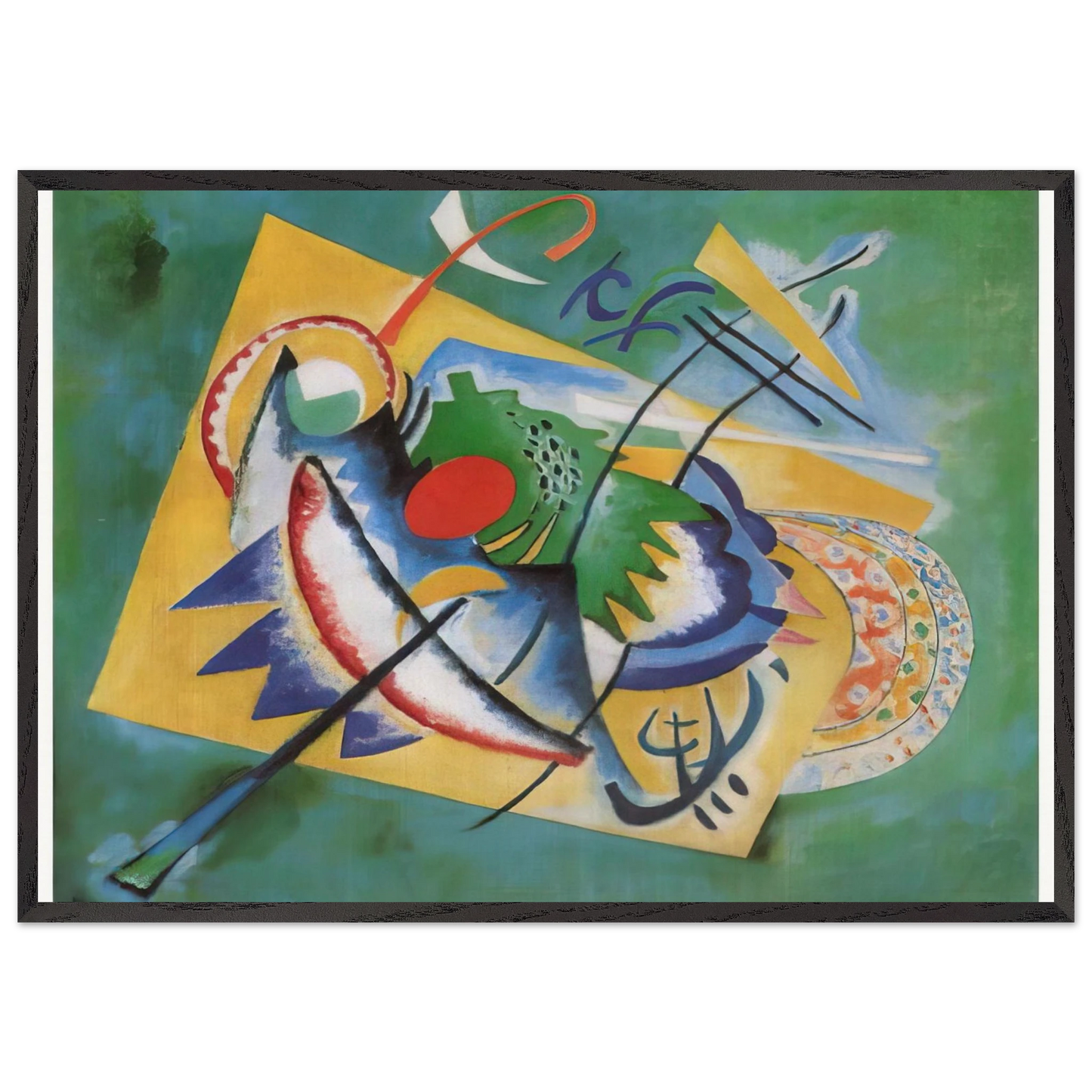 RED OVAL 1920 - Wassily Kandinsky 70x100 cm / 28x40 inches Framed Art Print – Black Wooden Frame