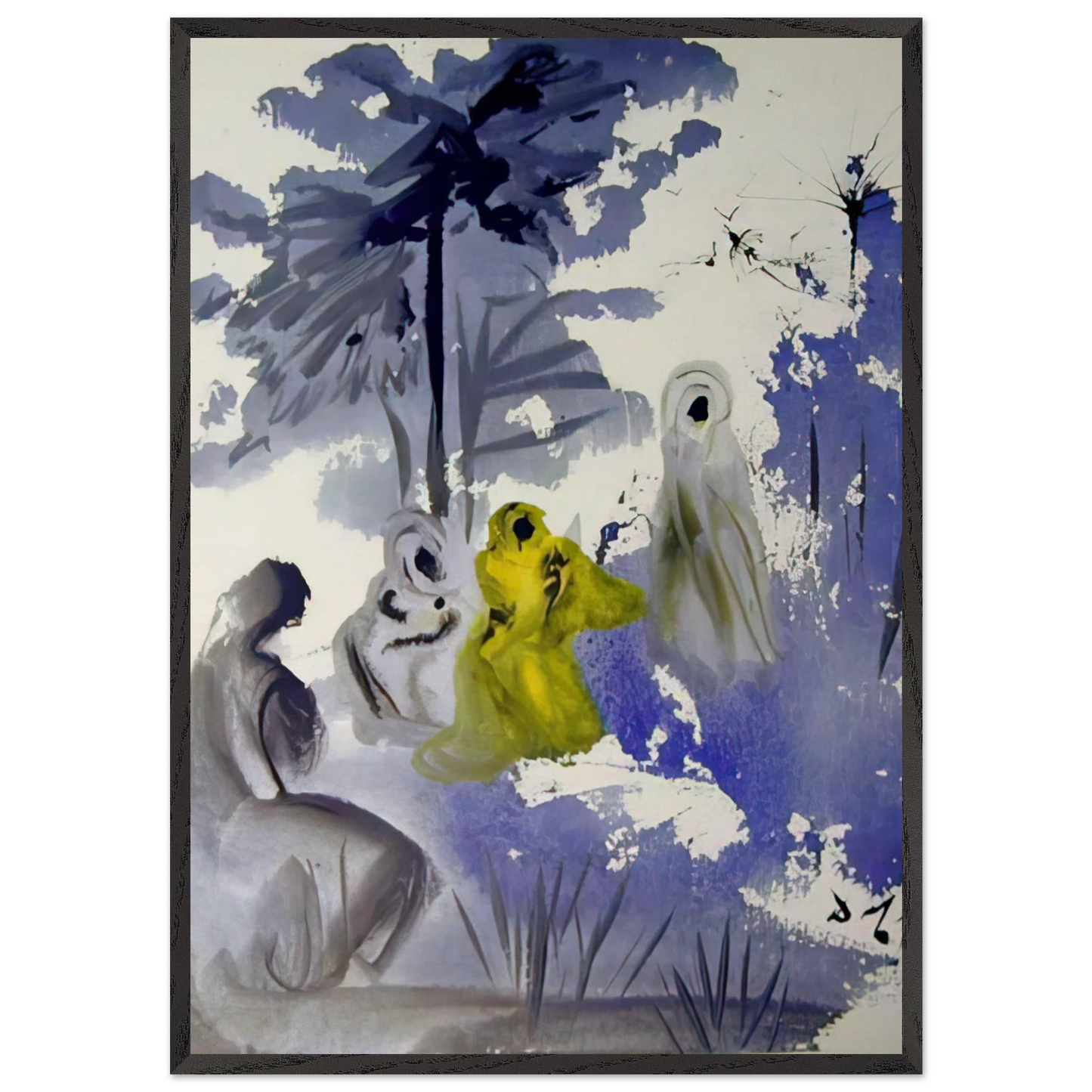 FAMILIA RUTH MOABITIDIS 1964 - Salvador Dali Framed Art Print – Black Wooden Frame - Default Title - -Framed Art Print