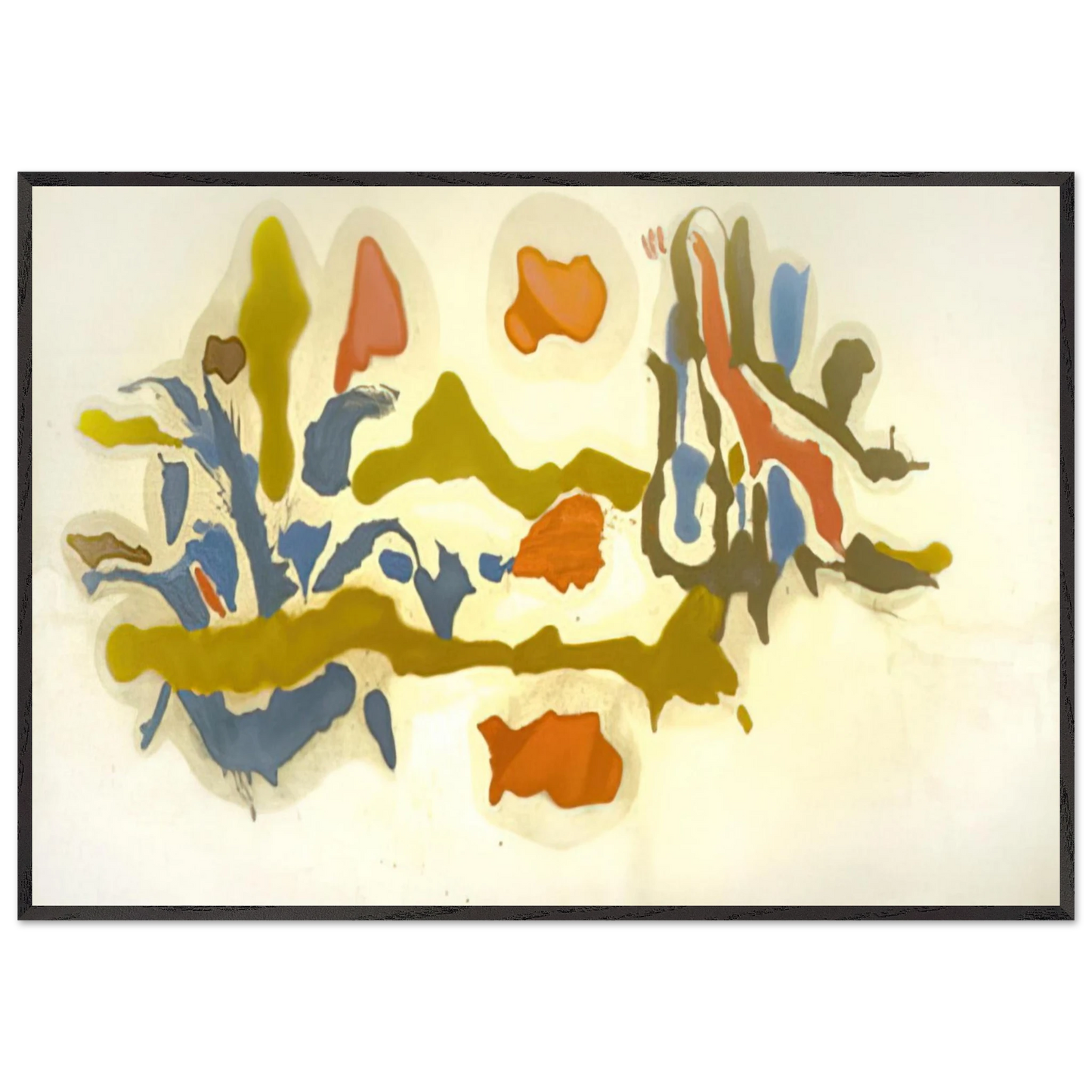 Helen Frankenthaler - Seascape with Dunes - 1962 Wall art - 15x20 cm / 6x8 inches - Premium Wooden Framed Poster With Fine Art Paper - Wood frame