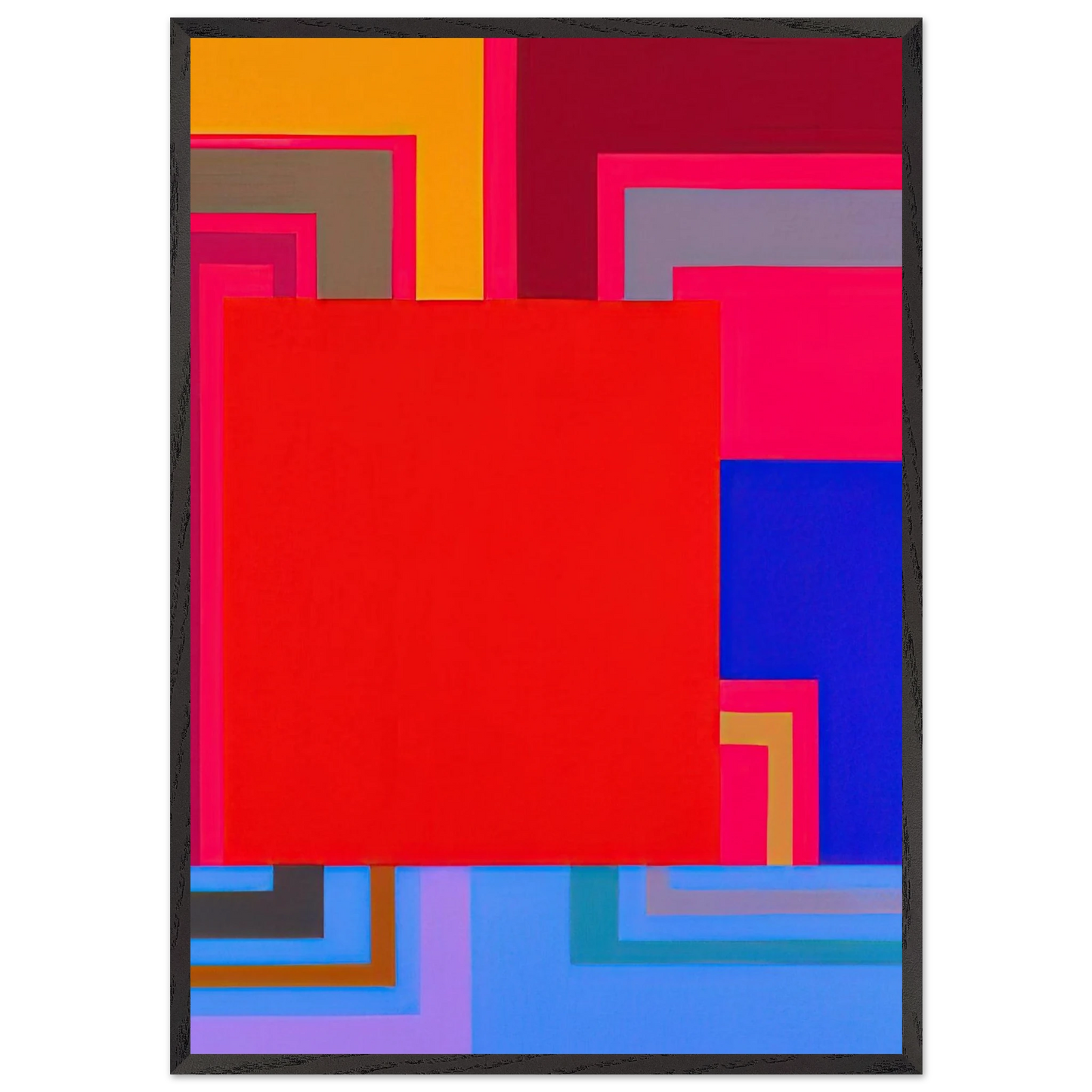 Condition - 2002 - Peter Halley 70x100 cm / 28x40 inches Framed Art Print – Black Wooden Frame