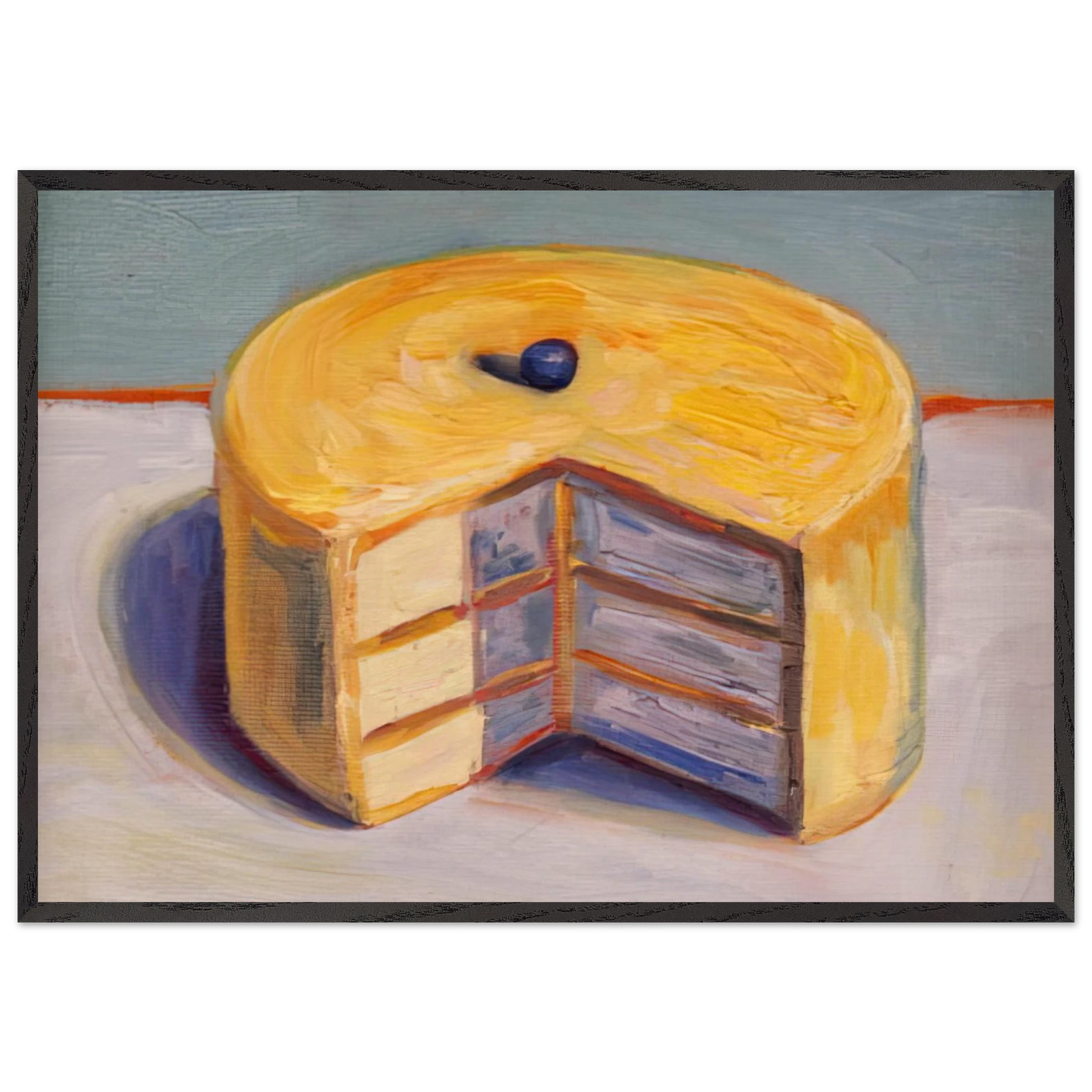 Lemon Cake - 1964 - Wayne Thiebaud 70x100 cm / 28x40 inches Framed Art Print – Black Wooden Frame