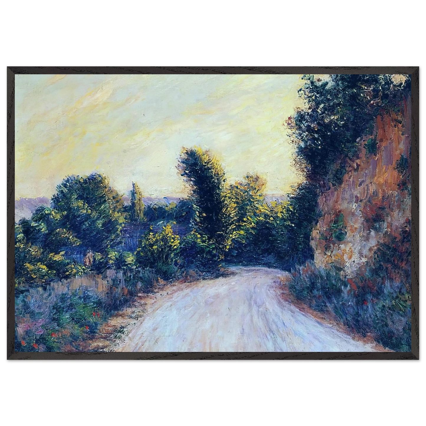 Road near Giverny - claude monet Framed Art Print – Black Wooden Frame - Default Title - -Framed Art Print