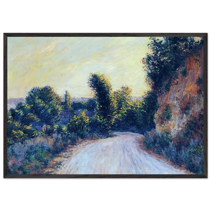 Road near Giverny - claude monet 70x100 cm / 28x40 inches Framed Art Print – Black Wooden Frame