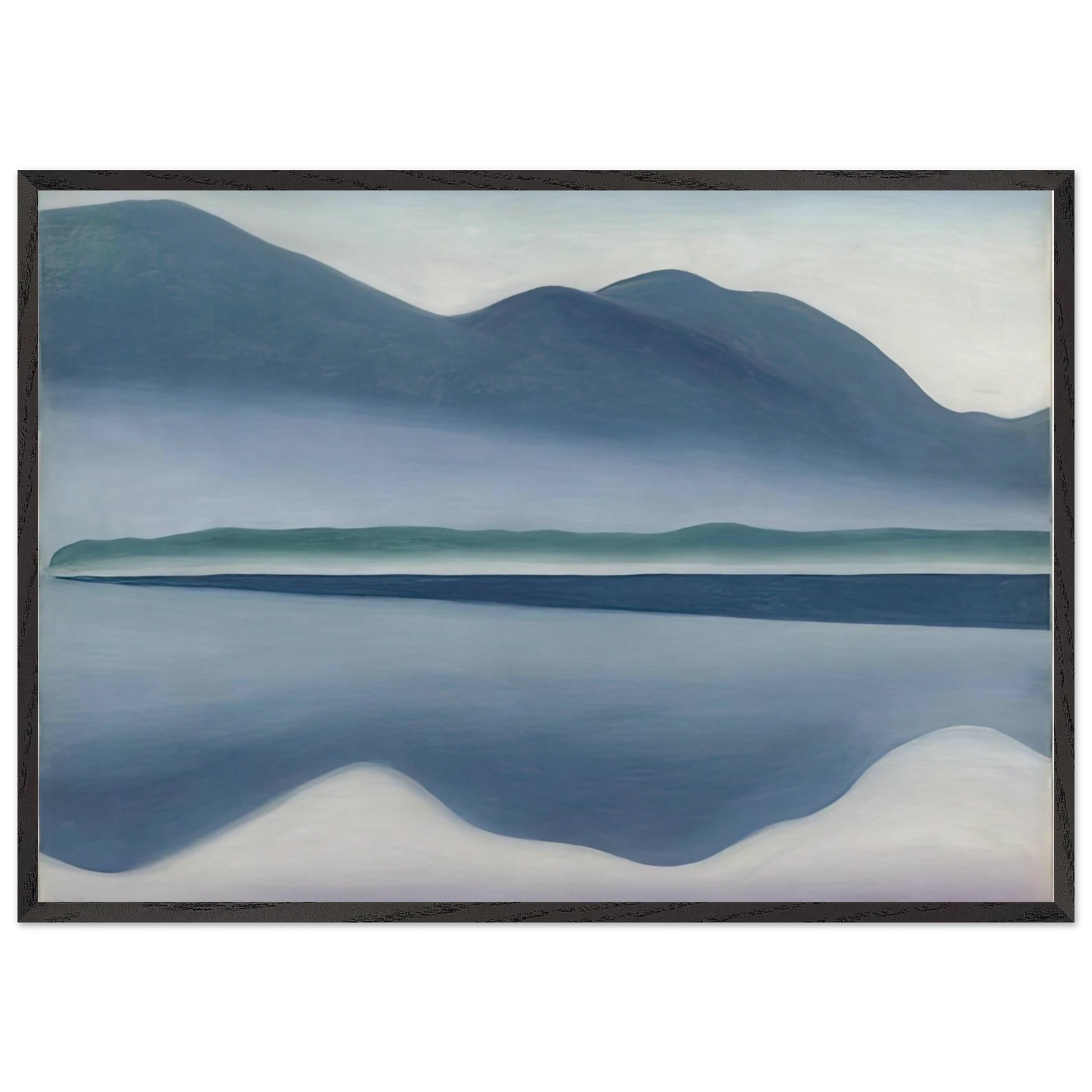 Lake George formerly Reflection Seascape - Georgia OKeeffe 70x100 cm / 28x40 inches Framed Art Print – Black Wooden Frame
