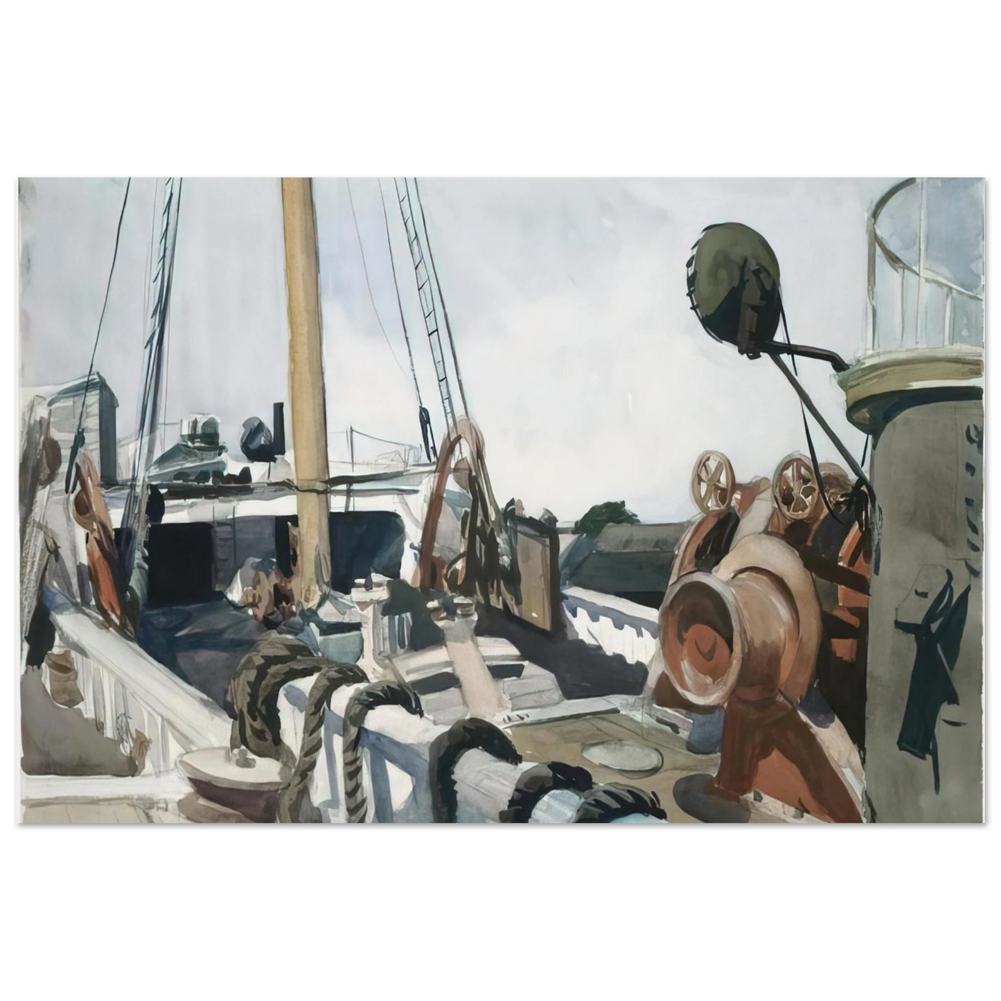 Edward Hopper - Deck of a Beam Trawler, Gloucester Fine Art Poster - 40x60 cm / 16x24 inches
