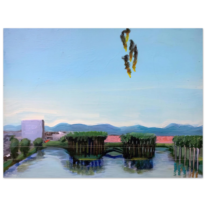 Carlos Almaraz - Echo Park Falling Angels - 1974 75x100 cm / 30x40inches Fine Art Poster