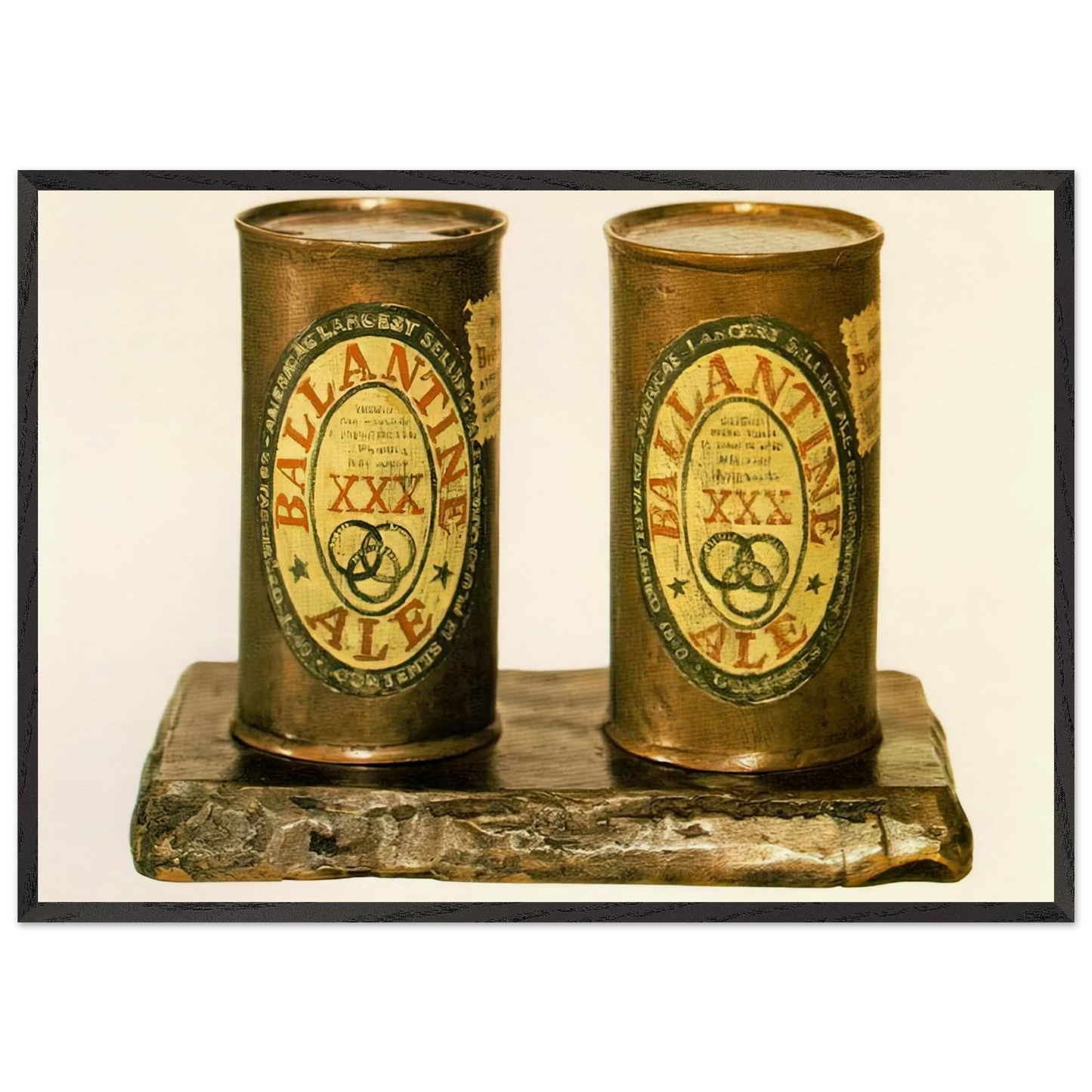 ALE CANS 1964 - Jasper Johns 70x100 cm / 28x40 inches Framed Art Print – Black Wooden Frame