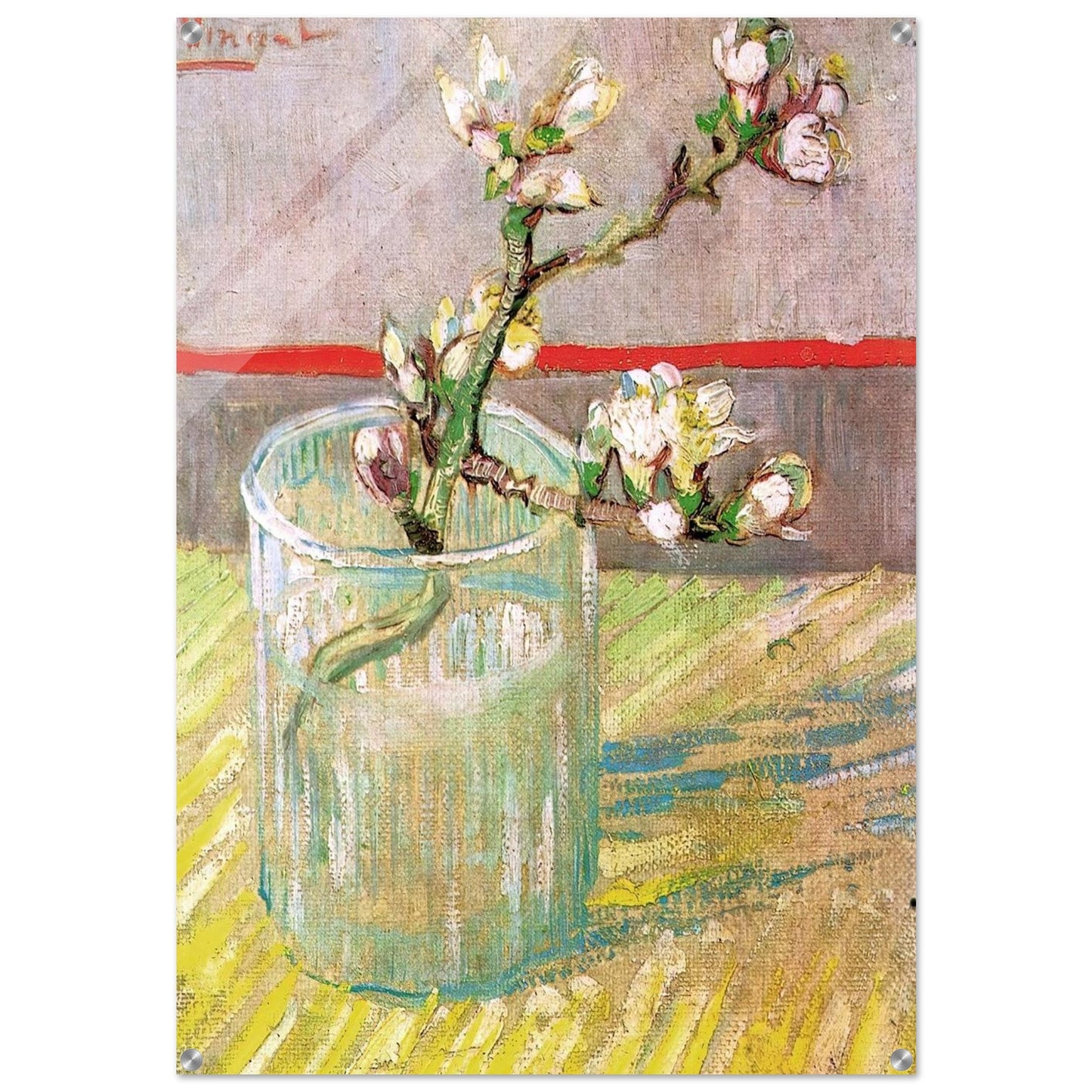 Blossoming Almond Branch in a Glass - Vincent van Gogh Acrylic Print - 70x100 cm / 28x40″ inches