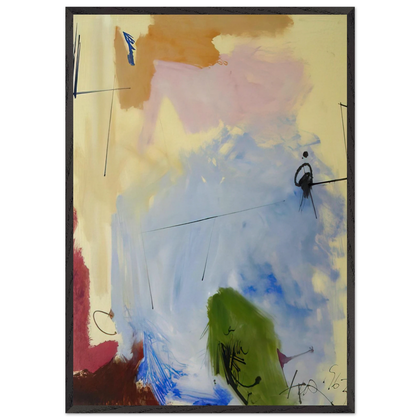 At Miss Webbs - 1963 - Hassel Smith 70x100 cm / 28x40 inches Framed Art Print – Black Wooden Frame