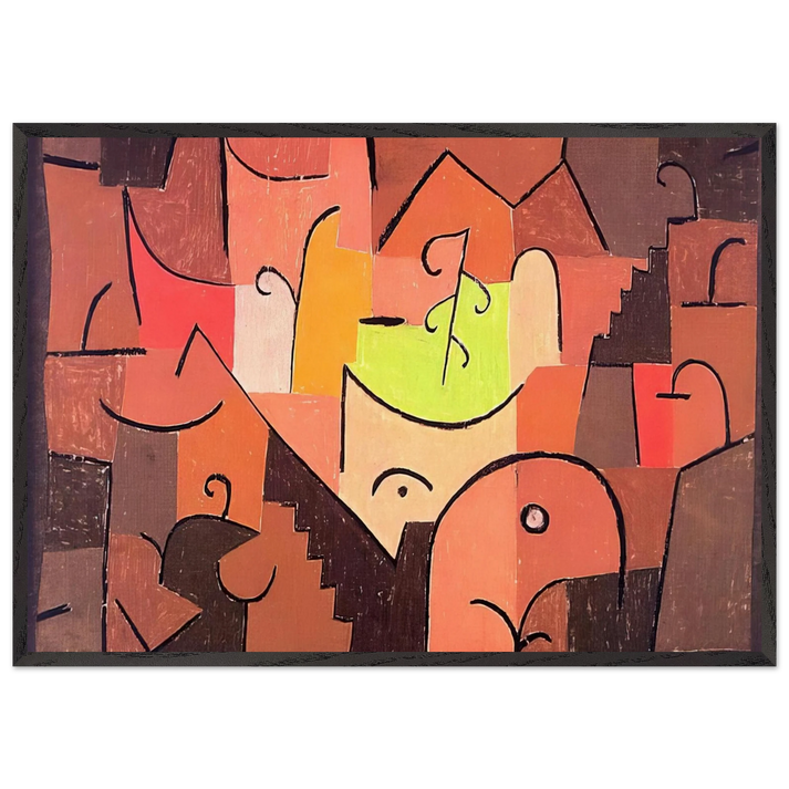 STAGE LANDSCAPE 1922 - Paul Klee 70x100 cm / 28x40 inches Framed Art Print – Black Wooden Frame