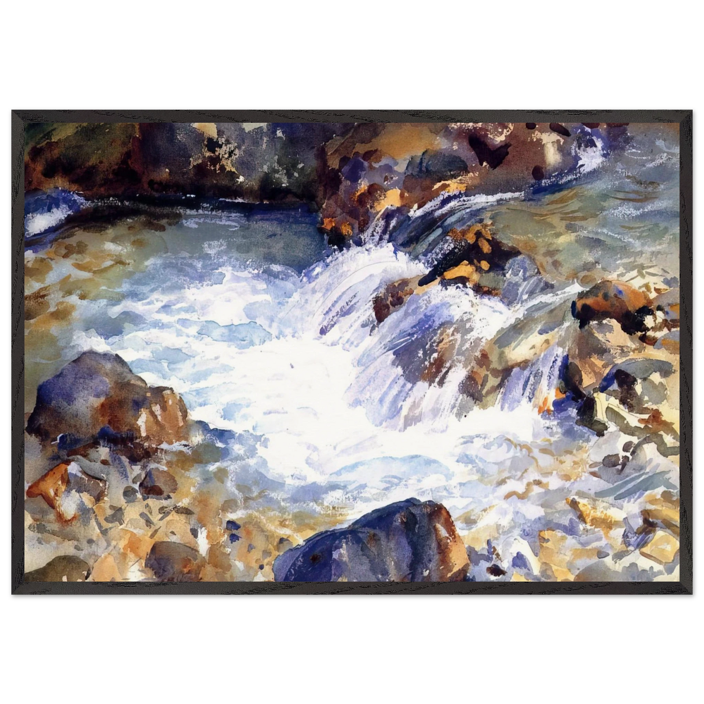 In the Tyrol - John Singer Sargent 70x100 cm / 28x40 inches Framed Art Print – Black Wooden Frame