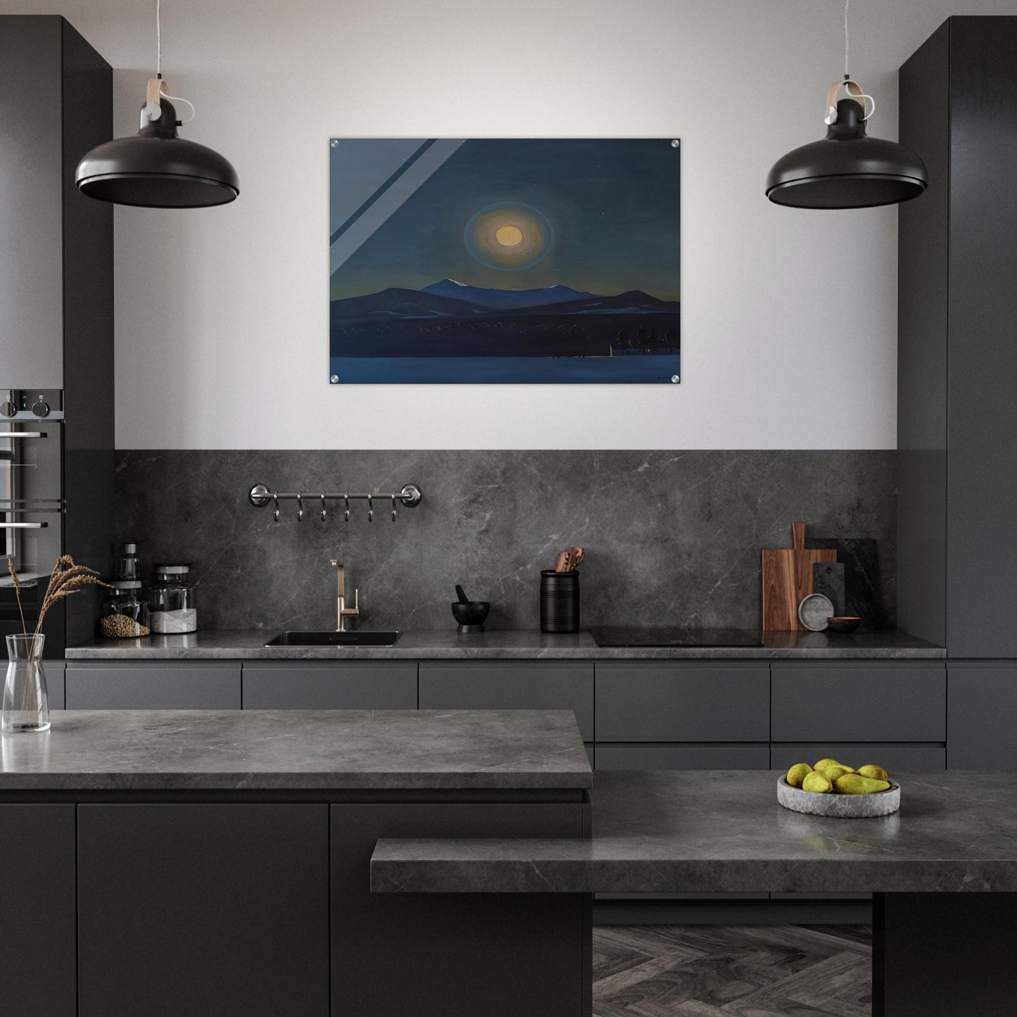 Moonlight, Winter - Rockwell Kent Acrylic Print - 70x100 cm / 28x40″ inches