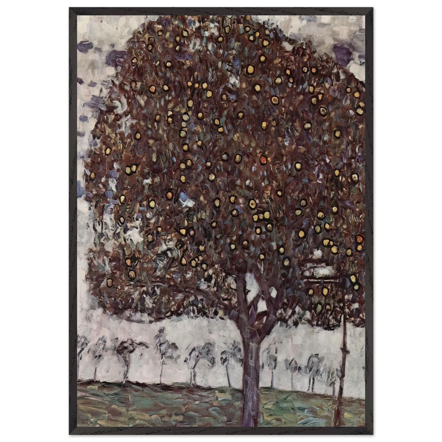 APPLE TREE II - Gustav Klimt 70x100 cm / 28x40 inches Framed Art Print – Black Wooden Frame