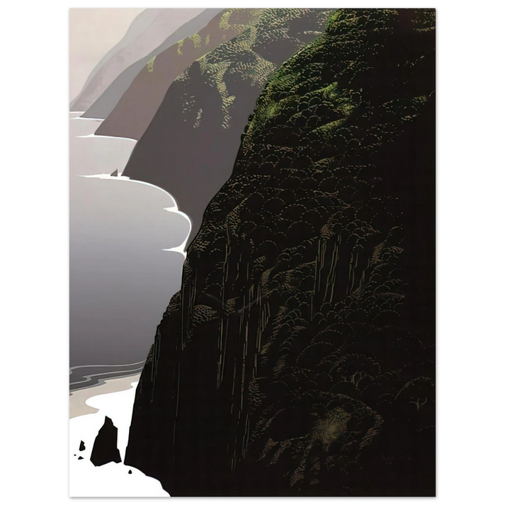 Eyvind Earle - Big Sur Coastline 75x100 cm / 30x40inches Fine Art Poster
