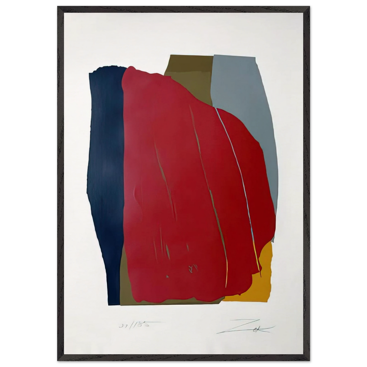 Odon I - 1981 - Larry Zox 70x100 cm / 28x40 inches Framed Art Print – Black Wooden Frame