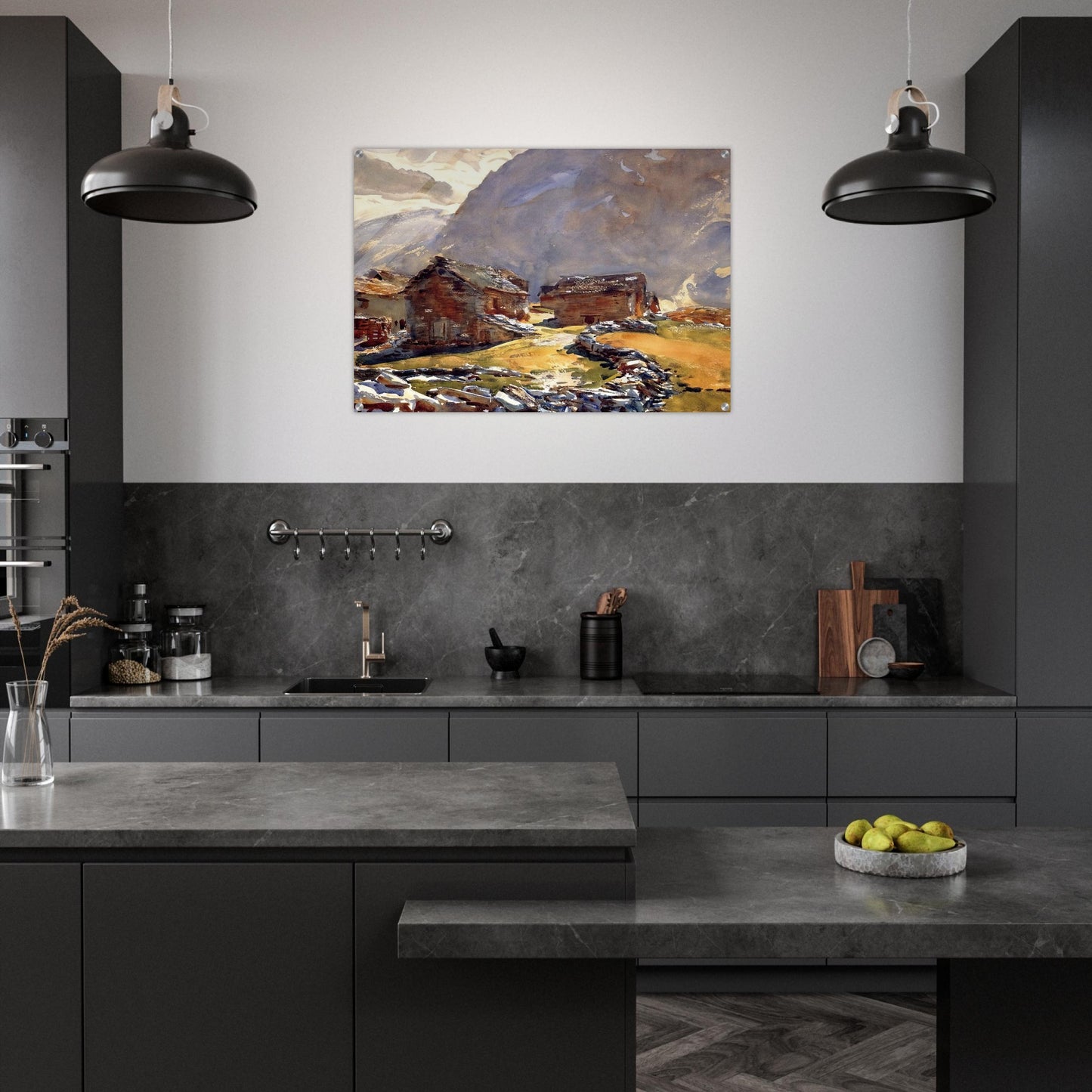 Simplon Pass Chalets - John Singer Sargent Acrylic Print - 70x100 cm / 28x40″ inches