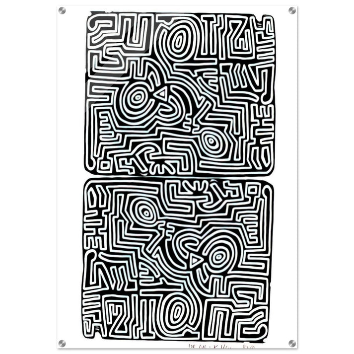 LABYRINTH 1989 - Keith Haring Acrylic Print - 70x100 cm / 28x40″ inches | Keith Haring Art For Sale