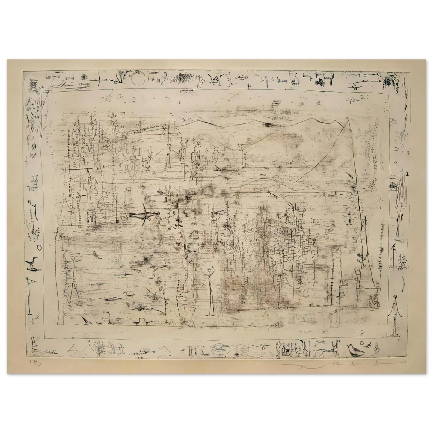 Zao Wou-Ki - FLORA AND FAUNA 1951 Fine Art Poster - Default Title