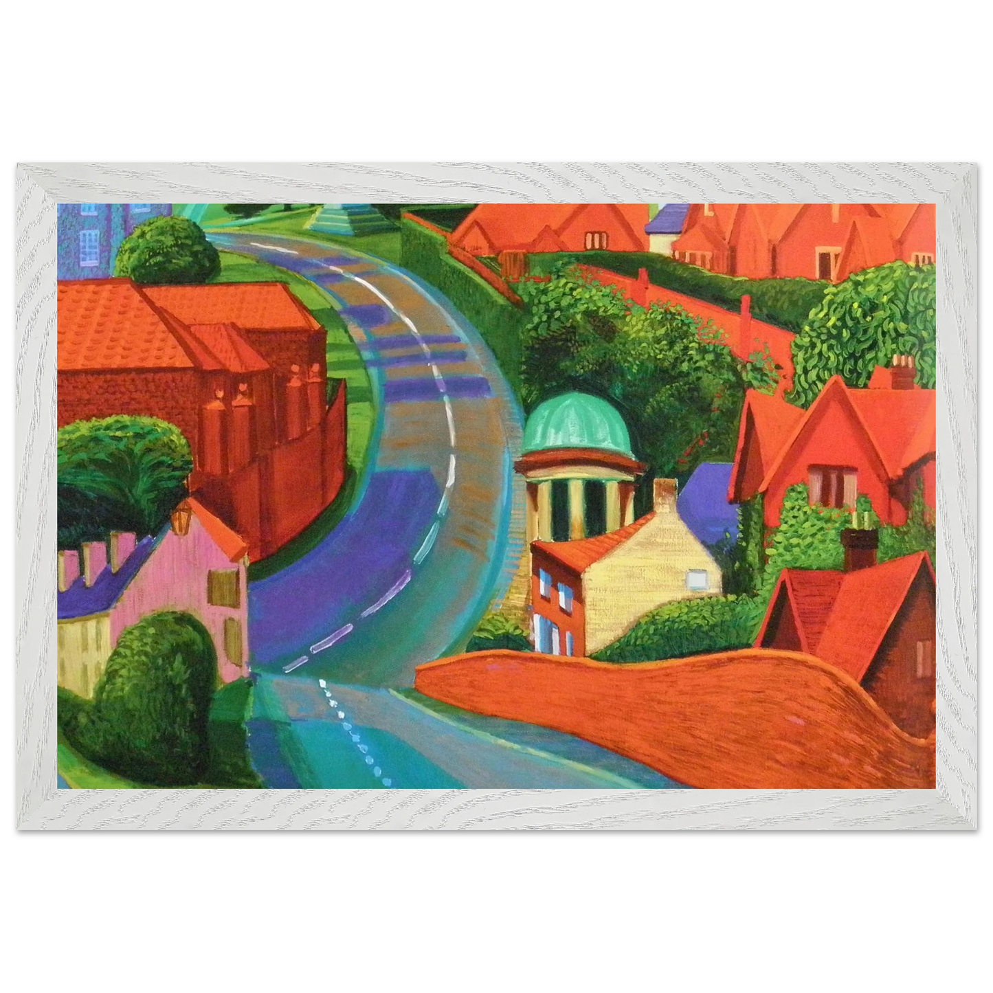 David Hockney - The Road to York Through Sledmere - A1 (59.4 x 84.1 cm) - Premium Wooden Framed Poster With Fine Art Paper-canvas - Black frame