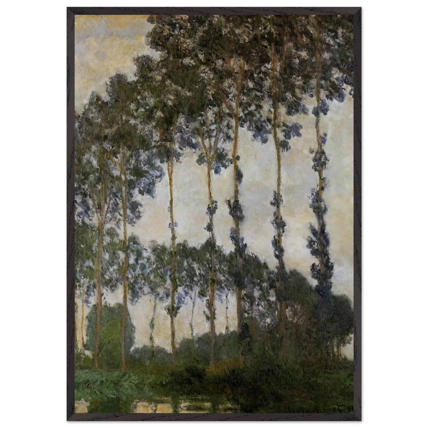 Poplars at Giverny - claude monet Framed Art Print – Black Wooden Frame - Default Title - -Framed Art Print