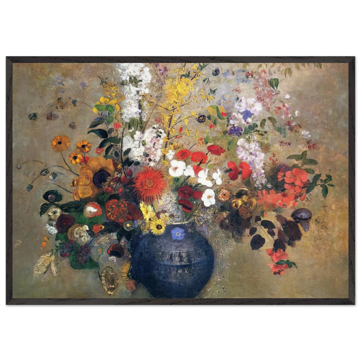 FLOWERS 1909 - Odilon Redon 70x100 cm / 28x40 inches Framed Art Print – Black Wooden Frame
