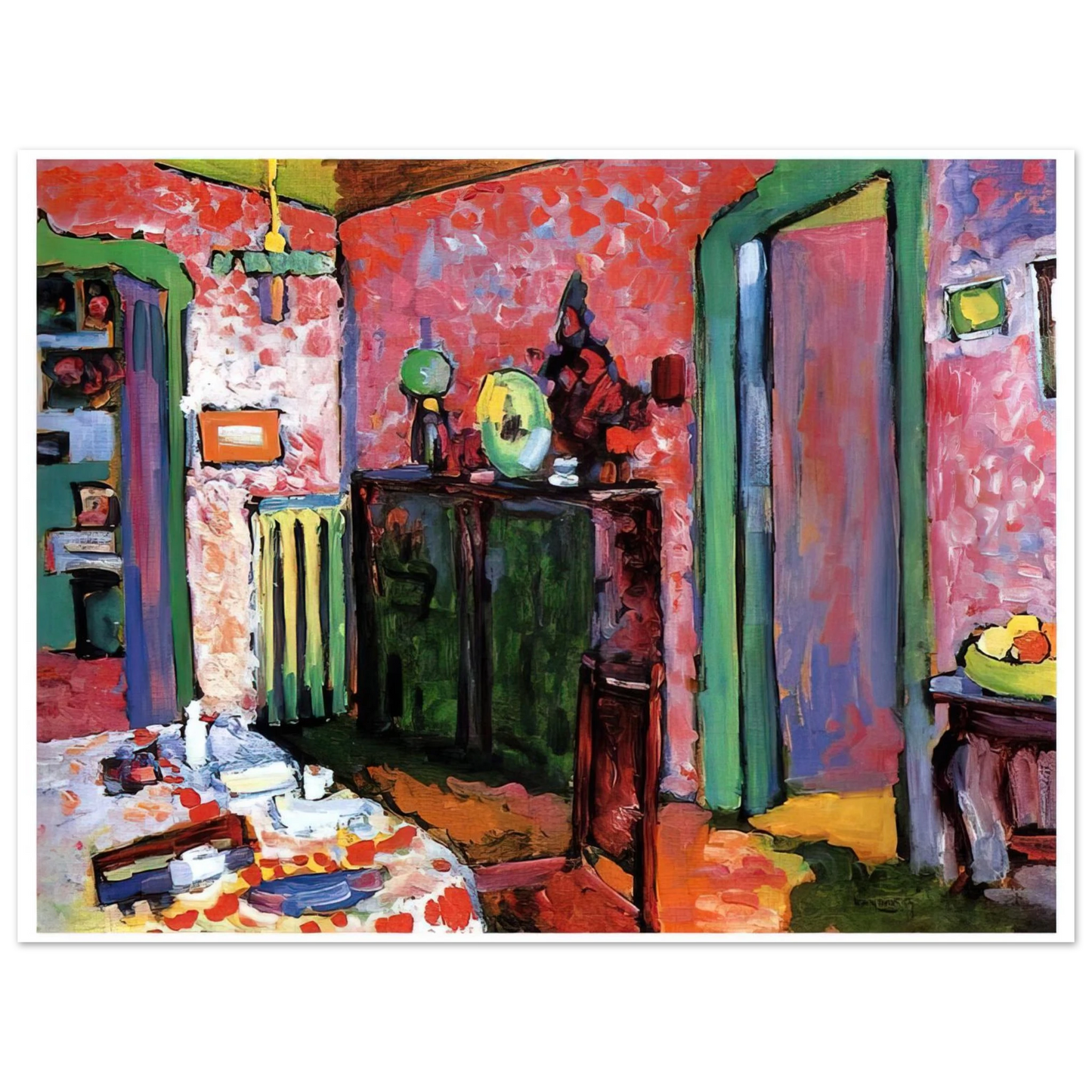 Wassily Kandinsky - INTERIOR MY DINING ROOM 1909 Fine Art Poster - Default Title