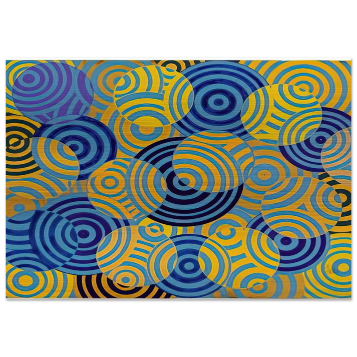 Interférences en bleu et jaune No. 642 - 1963 - Antonio Asis Brushed Aluminum Print - 70x100 cm / 28x40 inches | Antonio Asis Aluminum Print | Antonio Asis Prints