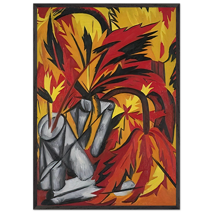 Flowers - 1912 - Natalia Goncharova 70x100 cm / 28x40 inches Framed Art Print – Black Wooden Frame