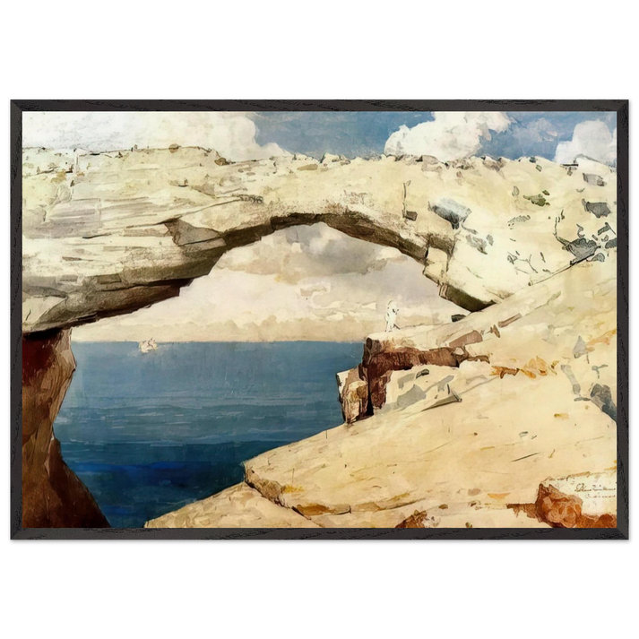 GLASS WINDOWS BAHAMAS 1885 - Winslow Homer 70x100 cm / 28x40 inches Framed Art Print – Black Wooden Frame